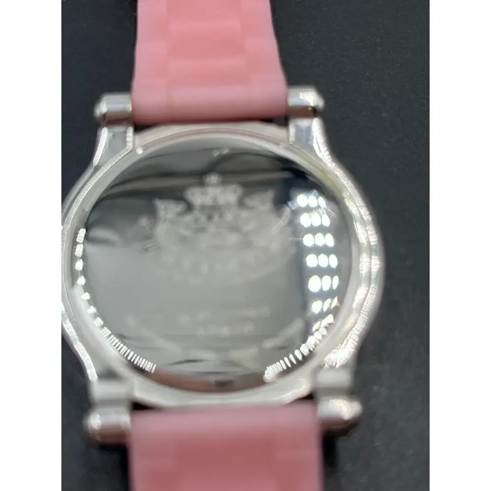 Juicy Couture HRH‎ 1900615 Ladies Pink Silicone Band Pave Watch New Battery
